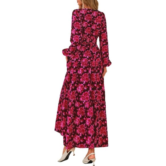 Flowy Floral Maxi Dress with Pockets - Ideal for Beach Vacations and Weddings - Picture 4 of 8